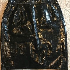 Emanuel Ungaro  animal print patent leather mini skirt